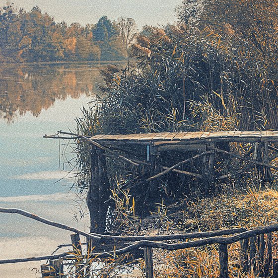 Autumn time. Walk by the river.