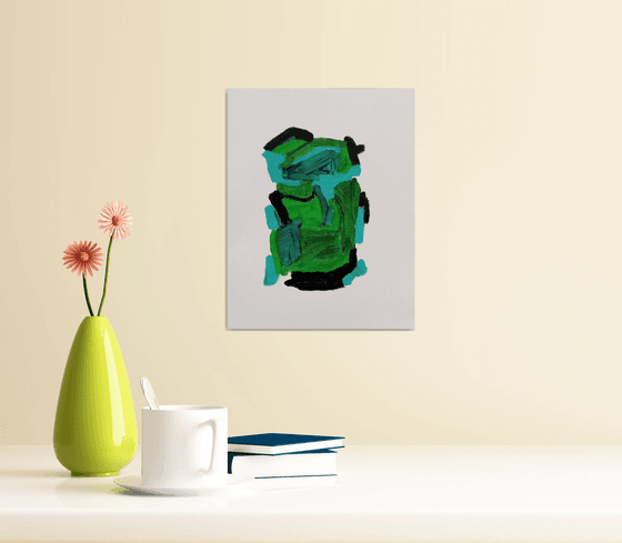 HARMONY N.3 - abstract green 7x9 inch