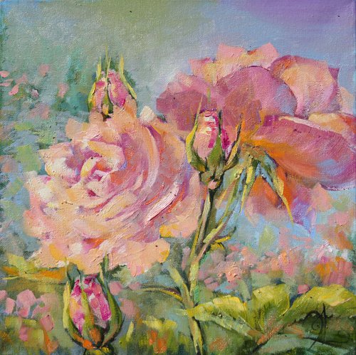 Tea Roses by Elina Vetrova