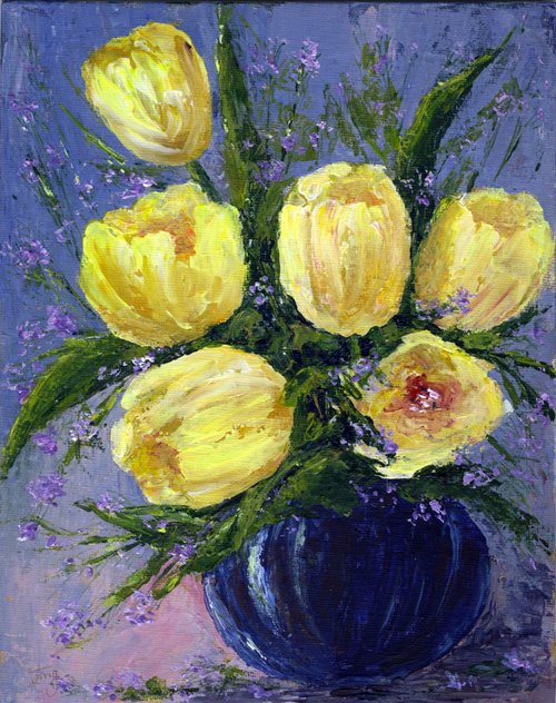 Yellow  tulips by Jing Tian