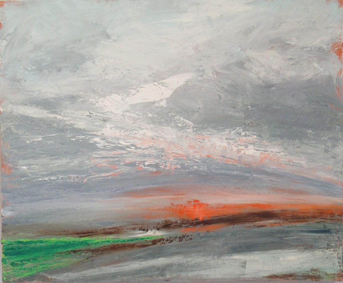 Expressive Landscape Oil Painting By Sherry Edmondson, 24 X 20", Tuesday, Original Artwork