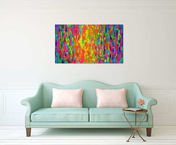 55x31.5'' Large Ready to Hang Colourful Modern Abstract Painting - XXXL Happy Gypsy Dance 14