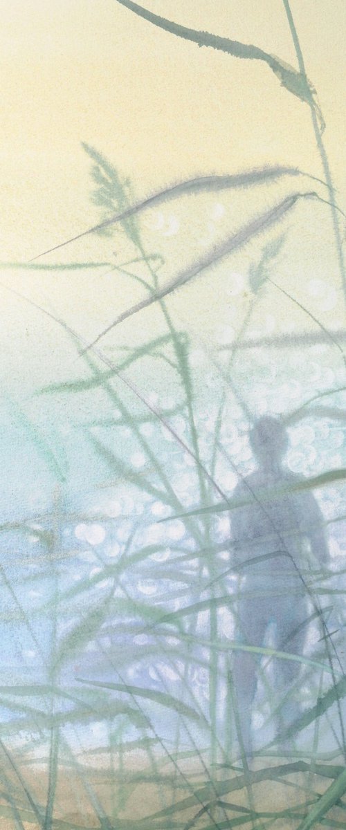 Gone Fishing Early Morning by Olga Beliaeva Watercolour