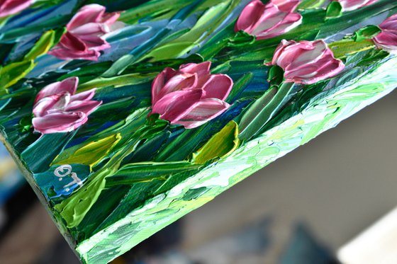 Tulips Garden - Impasto Flowers