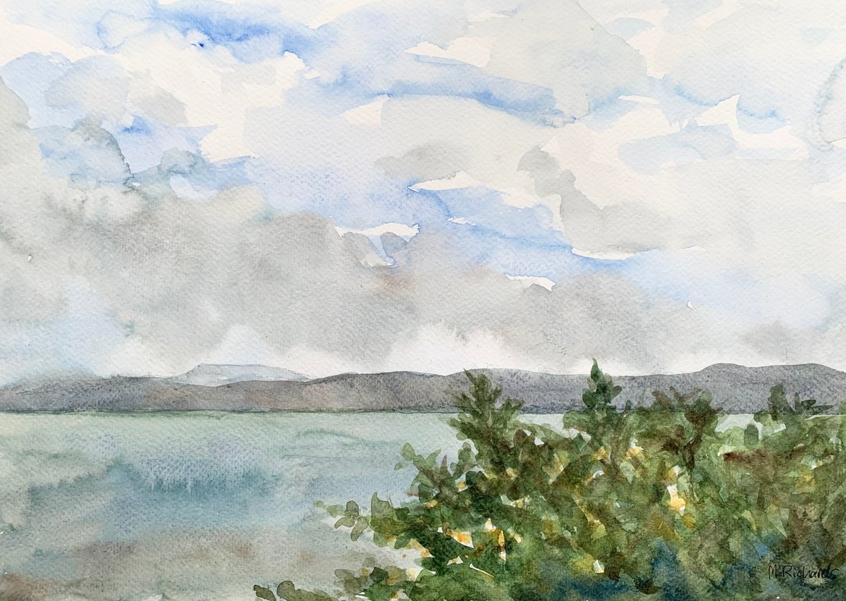 Impressionistic Landscape Watercolour By Michael Richards, 17 X 11", Gorse At Hill Head, Original Artwork