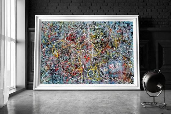 - Through the Chaos - Abstract expressionism JACKSON POLLOCK style enamel on canvas