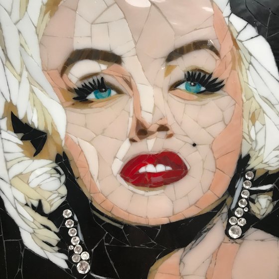 Mosaic women portrait celebrities Marilyn Monroe