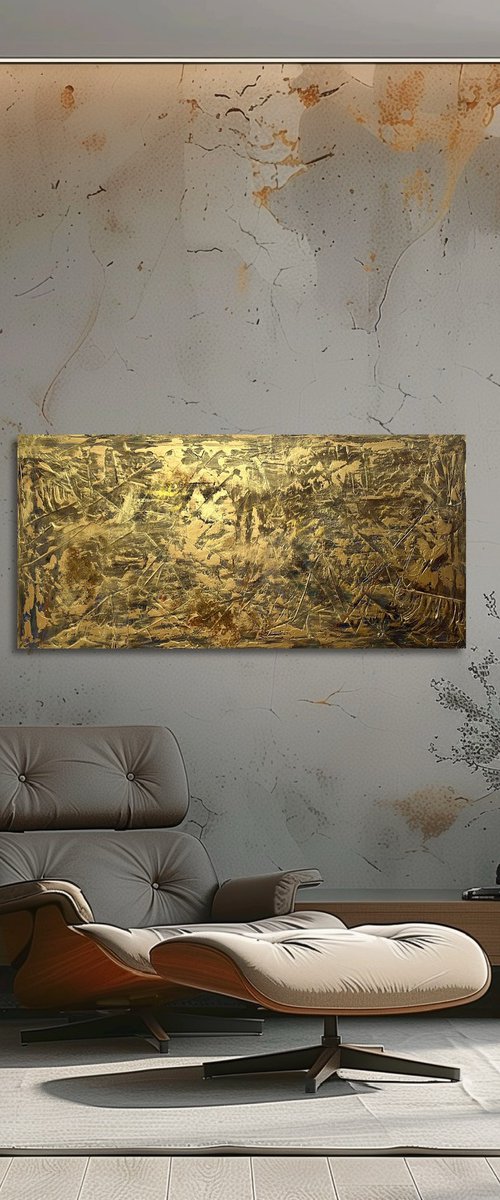 Gold Leaf 120x60x2 by Exclusive Arts