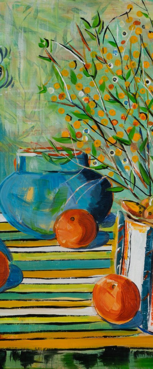 STILL LIFE ON STRIPES by Diana Aungier-Rose