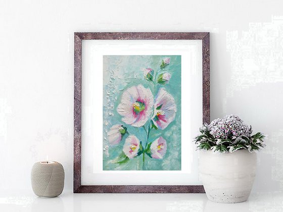 Mallow flowers painting