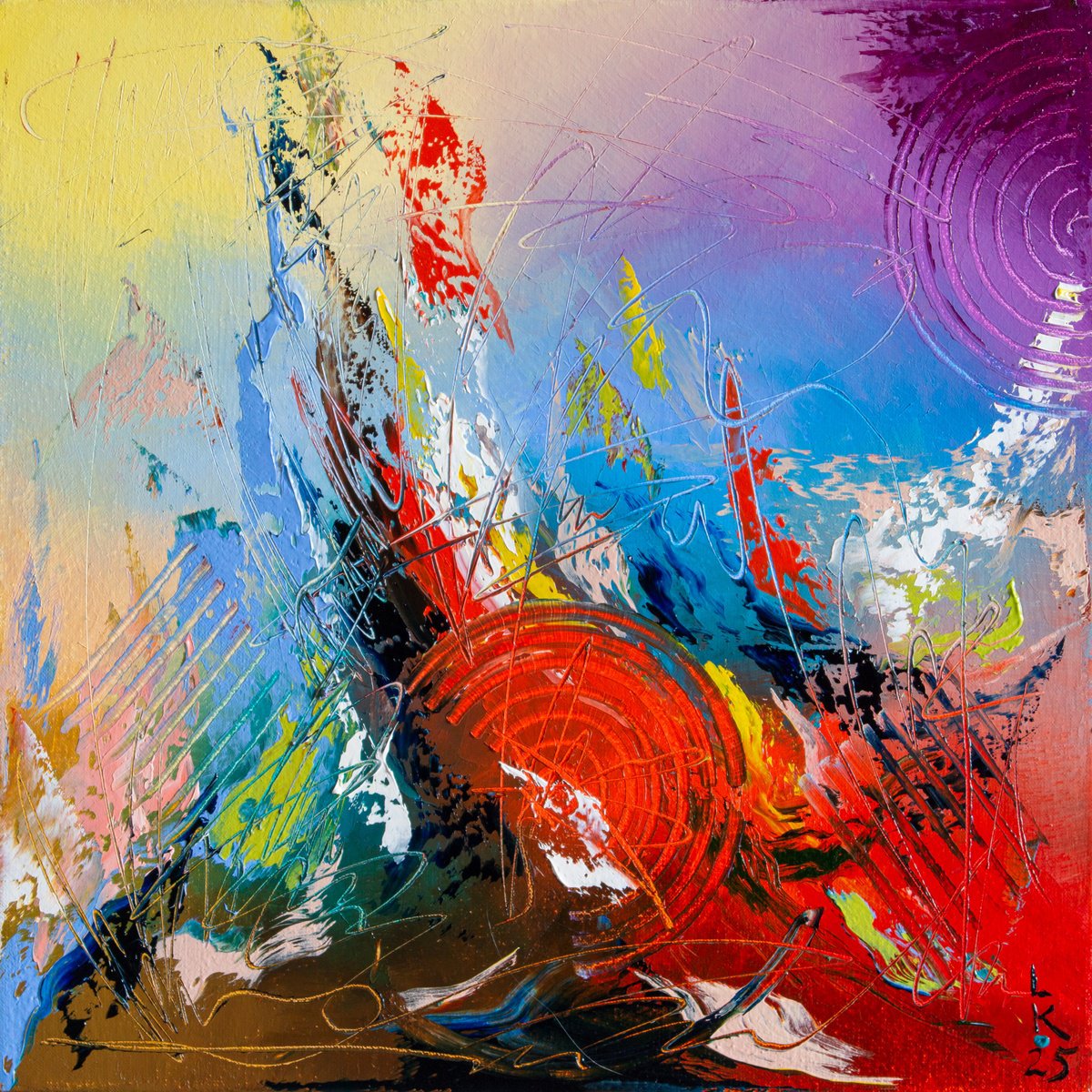 Chromatic Pulse By Liubov Kuptsova, 12 X 12, Artwork For Sale On Artfinder