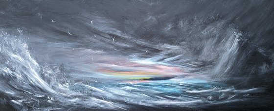 Light in the Darkness - seascape, emotional, panoramic