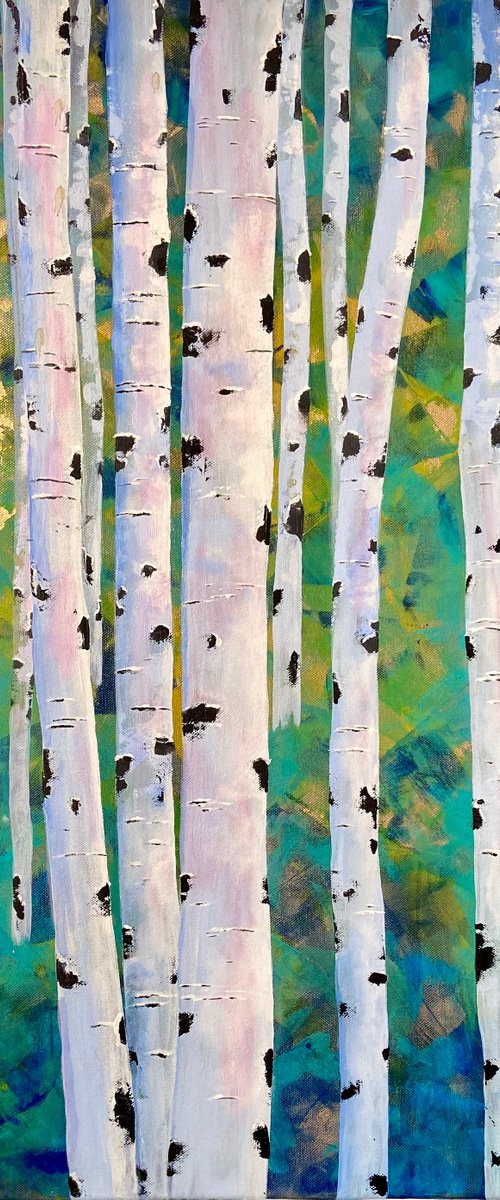 Contemporary birch forest by Heather Matthews