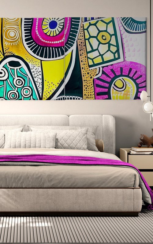 TRiptych Geometric abstraction #45 by V+V Kniazievi