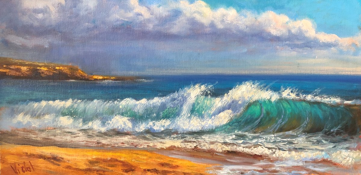 Breaking Wave 2 By Christopher Vidal, 16 X 8, Artwork For Sale On Artfinder