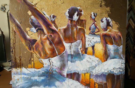 Painting "Premiere" , original large artwork, Ballet, Ballerina, ballet dancer