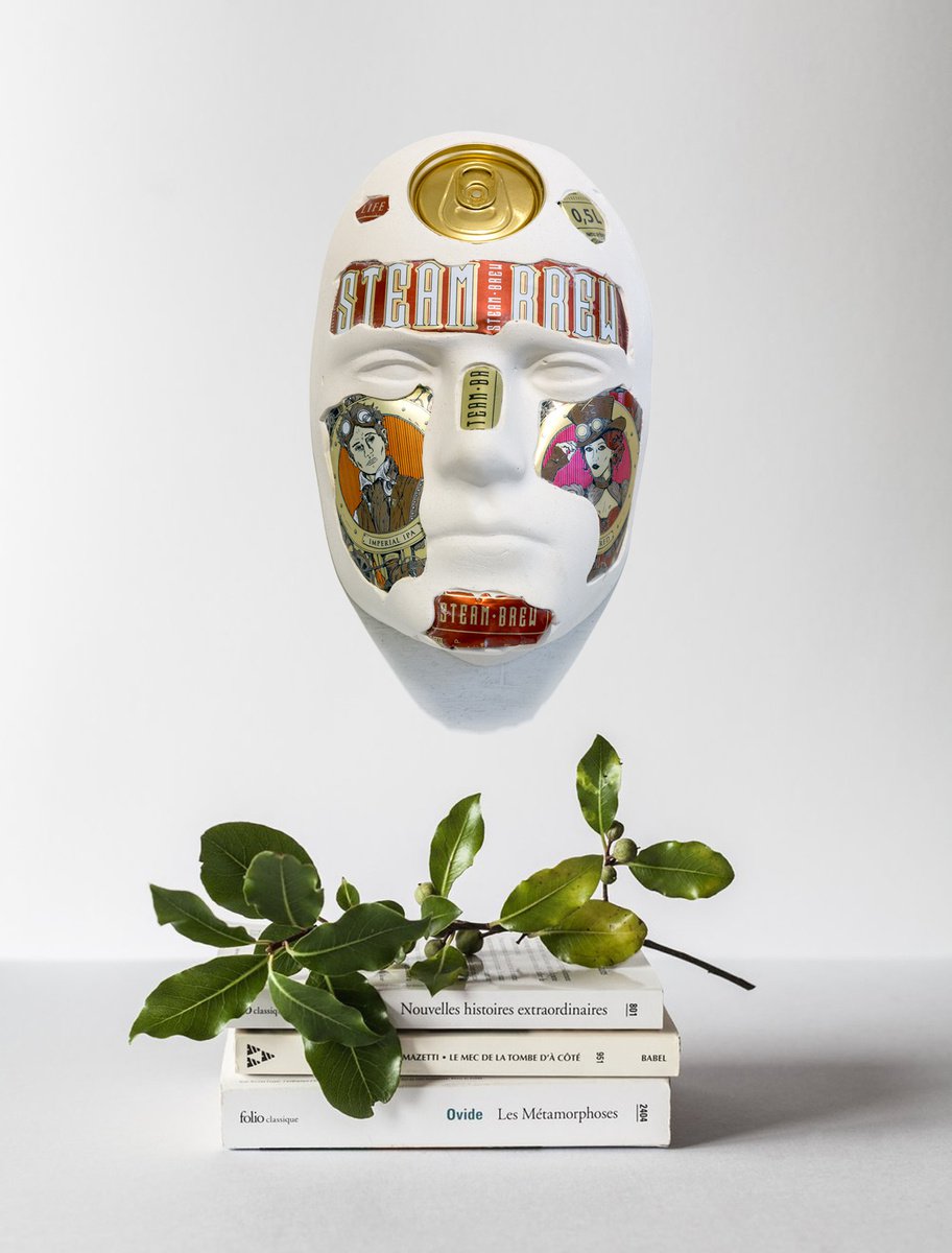 Urban And Pop Portrait Sculpture By Oleksandr Korol, 5 X 8", Mask V, Original Artwork