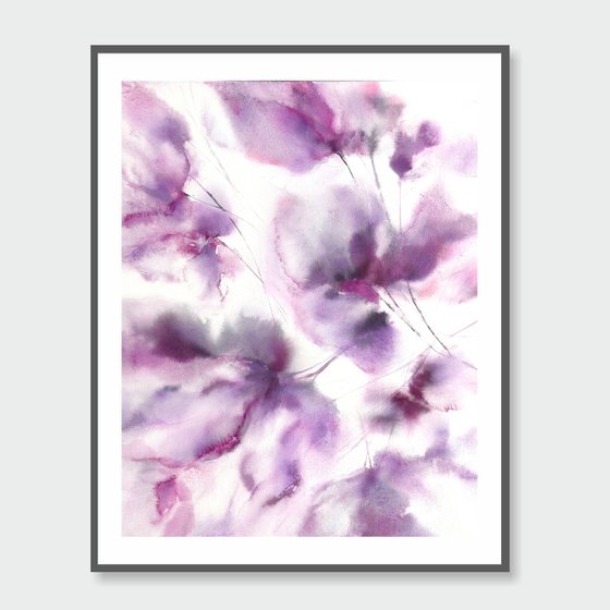 Abstract flowers in pink colors