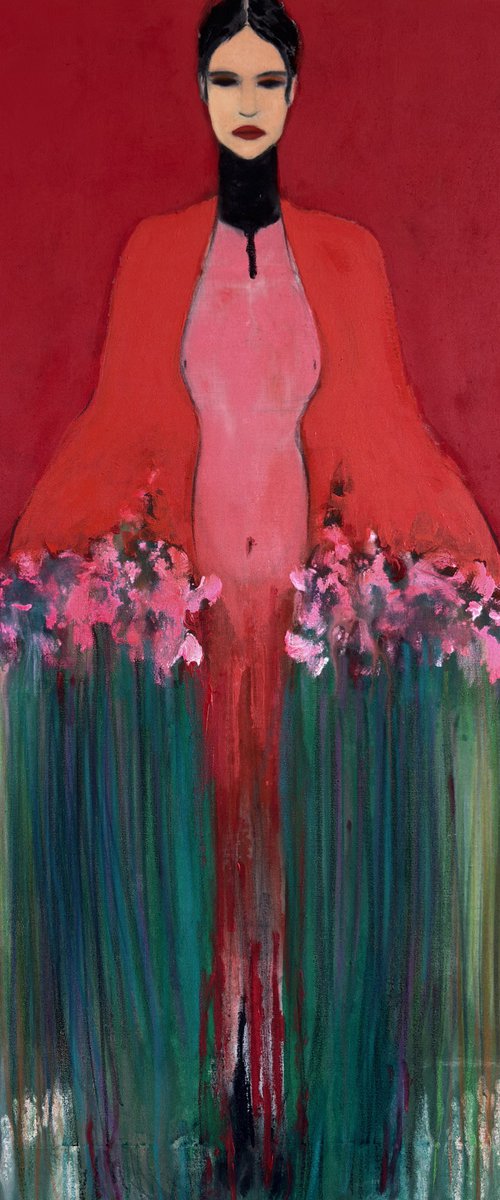 The Girl with Bouquet by Gela MIKAVA