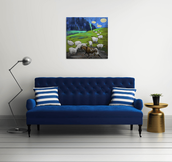 A random passerby. Mountain landscape