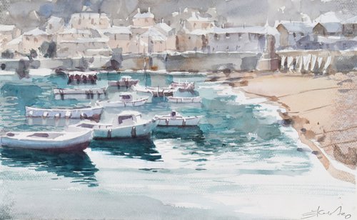 Harbour Village Polperro , Cornwall by Goran Žigolić Watercolors