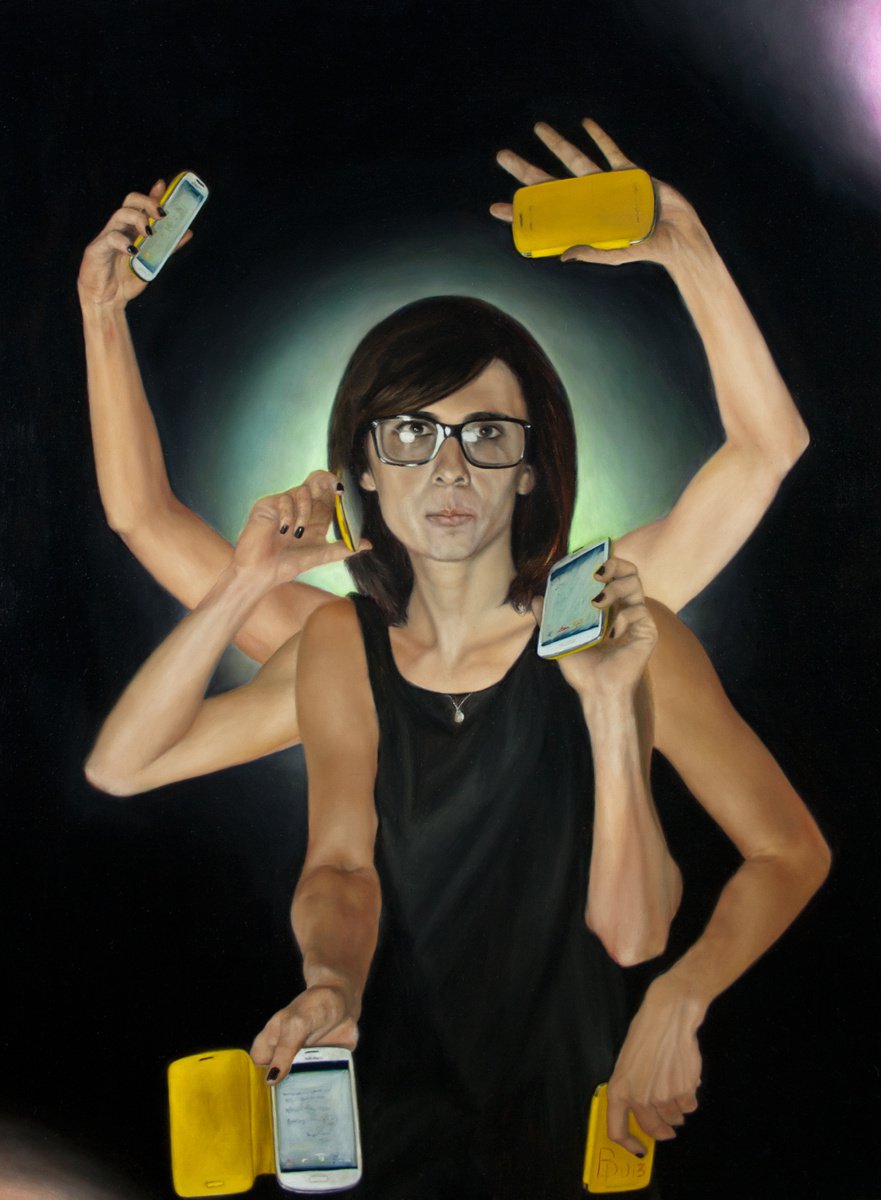 Photorealistic Portrait Oil Painting By Paolo Borile, 24 X 31", Agnese Kali?, Original Artwork