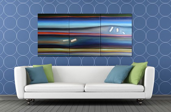 Blue Horizon _ Large  Abstract_150x70cm (59"x27.5")