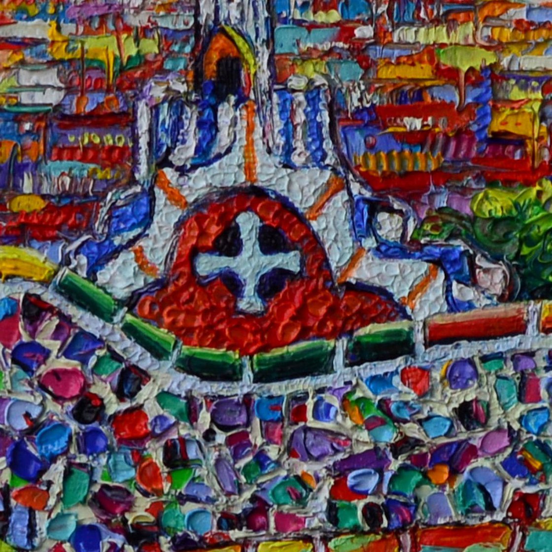 CASA DEL GUARDA AND SAGRADA FAMILIA FROM PARK GUELL textural impasto knife  oil painting Ana Maria Ed Jigsaw Puzzle by Ana Maria Edulescu - Pixels  Puzzles