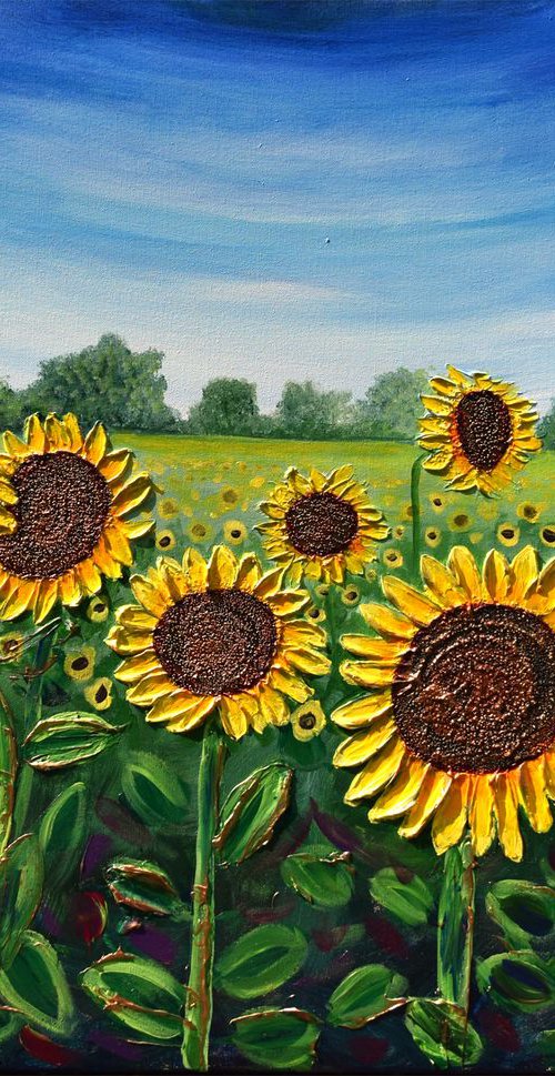 Field of Sunflowers by Amanda Dagg