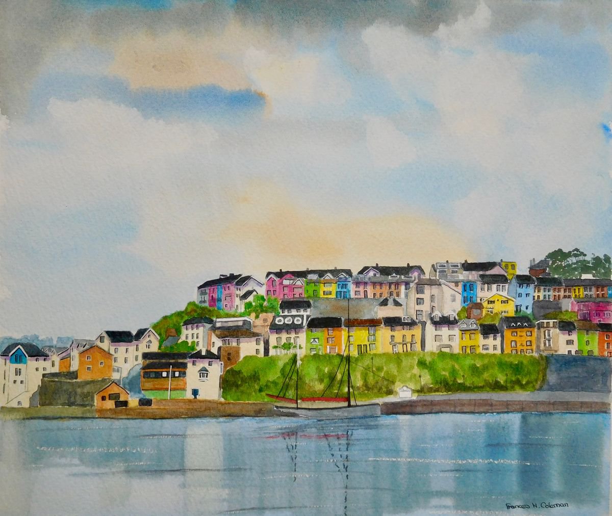 Brixham Harbour Watercolour by Frances Coleman | Artfinder