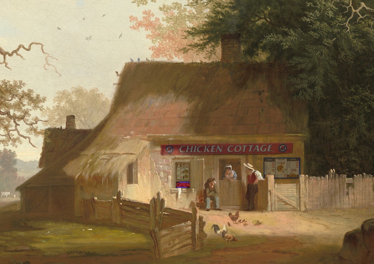 Landscape Giclee Print By Haus Of Lucy, 17 X 12, Chicken Cottage, Original Artwork