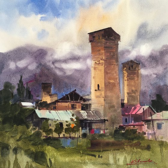 Fabulous towers of Svaneti. Georgia