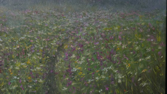 In The Morning Mist - summer landscape painting