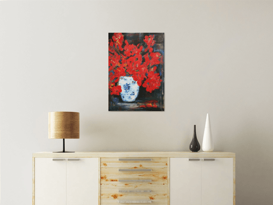 Red Bouquet /  ORIGINAL PAINTING