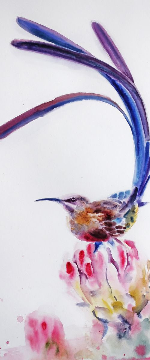 Bird on flowers by Anna Shchapova