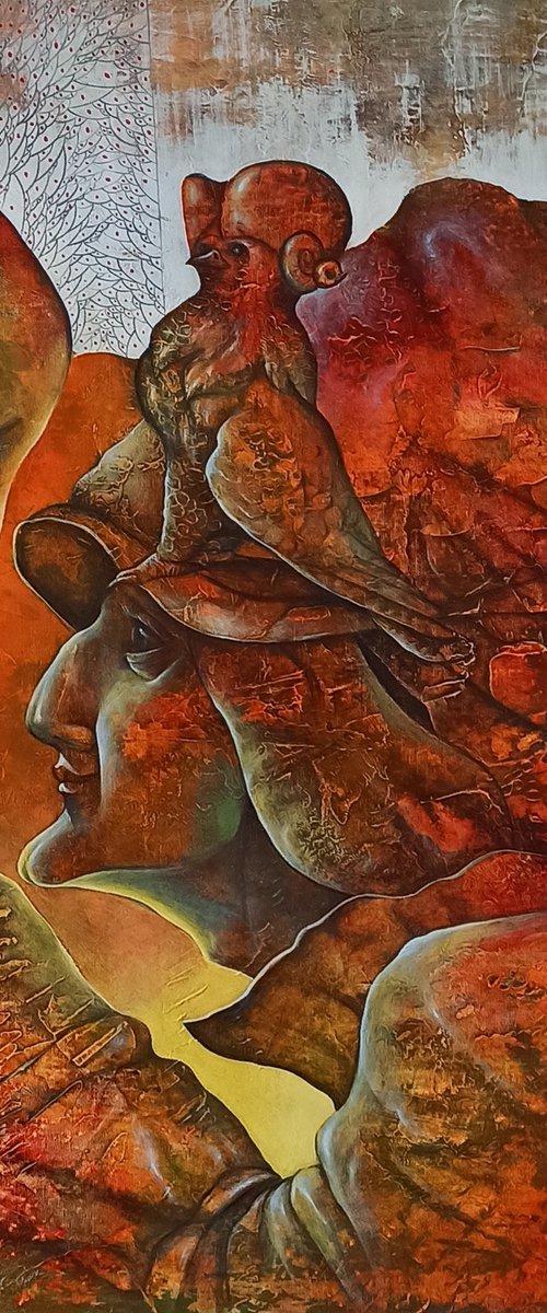 Apparition 70x80cm ,Acrylic/canvas by Aram Movsisyan