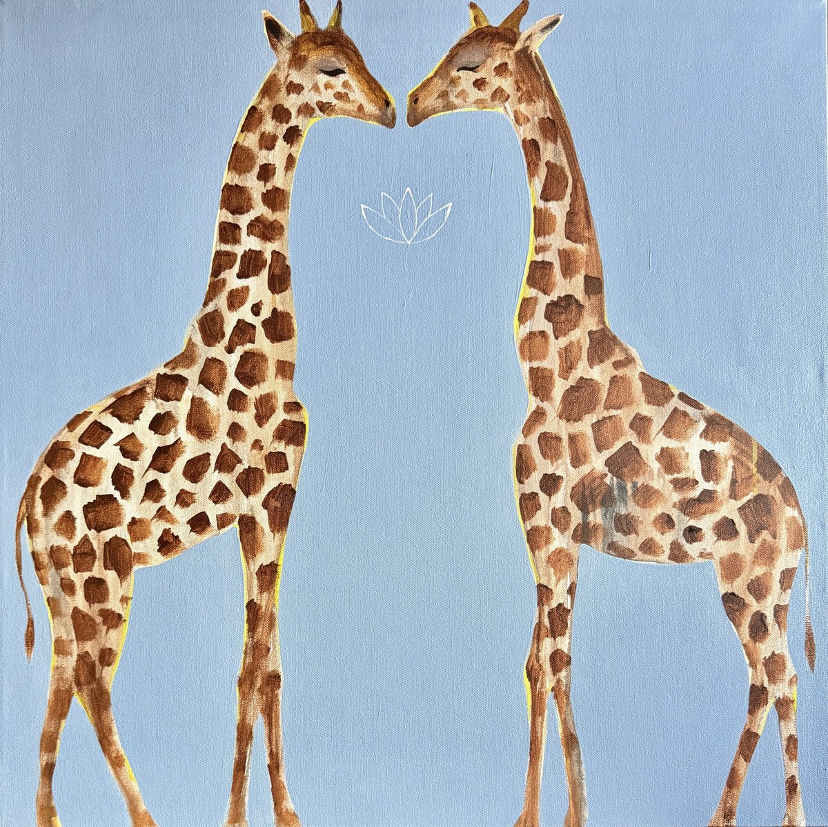 Surrealistic Animal Acrylic Painting By Daria Borisova, 30 X 30, - Open Dialogue - ?, Original Artwork