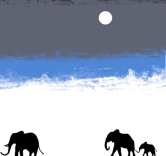 Elephants at Sunset africa animal elephant print