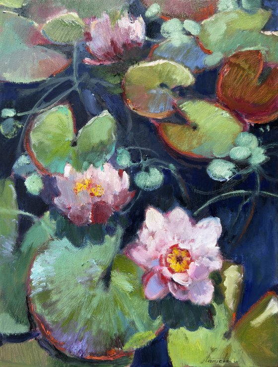 Landscape with water lilies