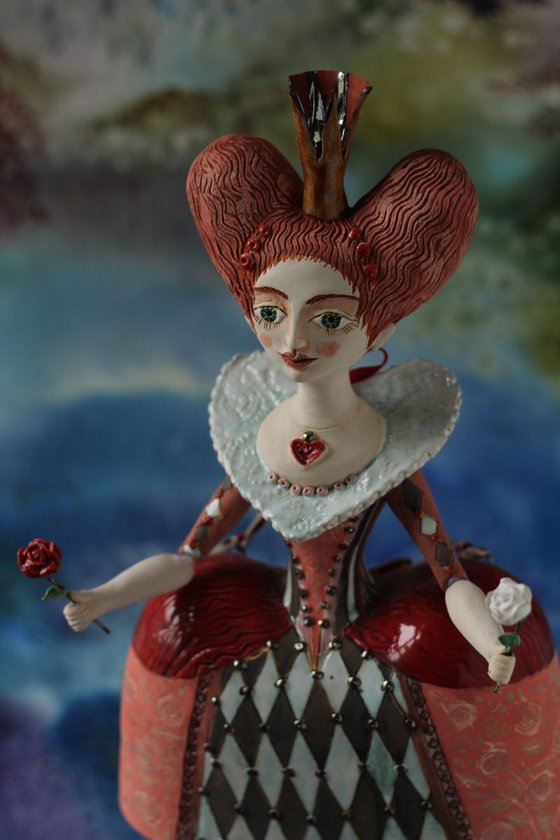 From the Alice in Wonderland. Queen of Hearts.  Wall sculpture by Elya Yalonetski