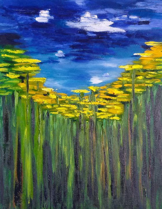 Spring, impressionistic oil painting, small artwork