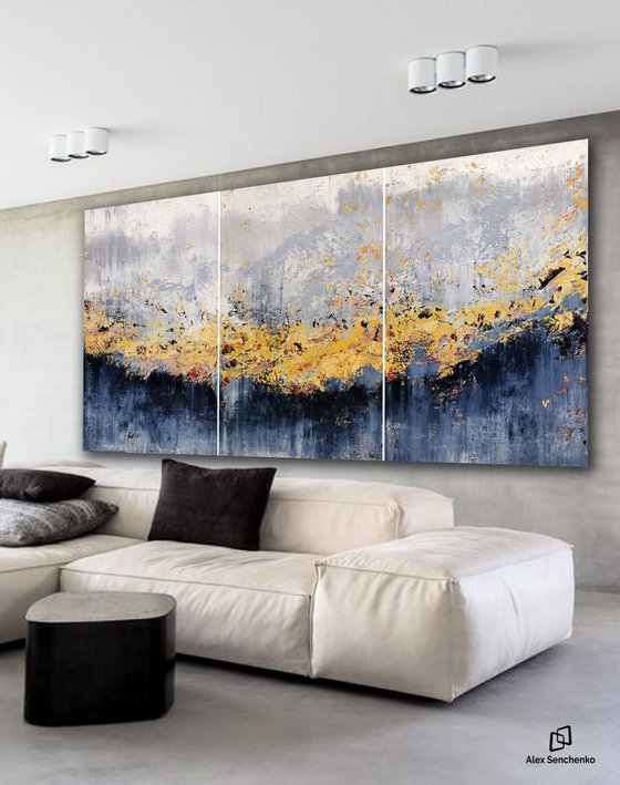 300x150cm. / Abstract triptych / Abstract 2142