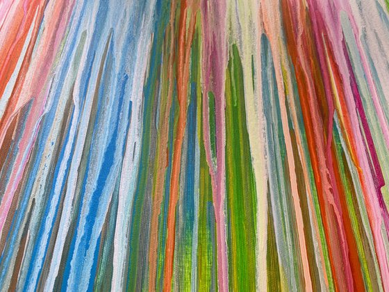 Where The Heart Is - LARGE,  STRIPED, MODERN, ABSTRACT ART – EXPRESSIONS OF ENERGY AND LIGHT. READY TO HANG!