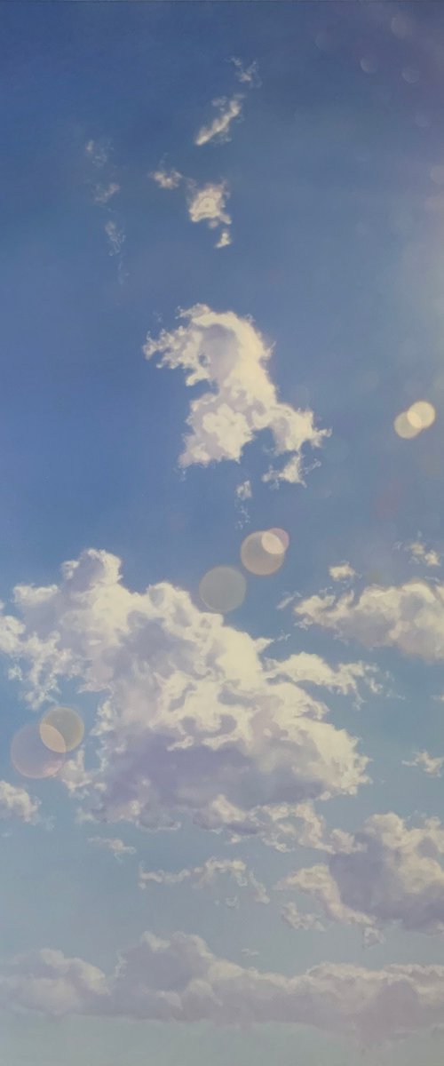 Flaring Sun with Cloud  (114 x 158 cm) by David Tracey