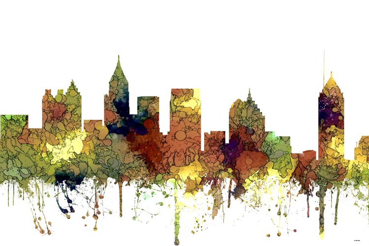 Atlanta Georgia Skyline Sg Safari Buff Artfinder
