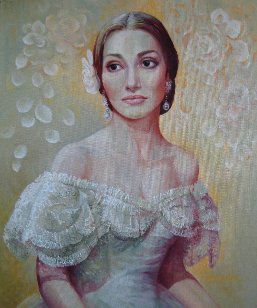 Expressive Portrait Oil Painting By Elena Oleniuc, 20 X 24, Traviata, Original Artwork