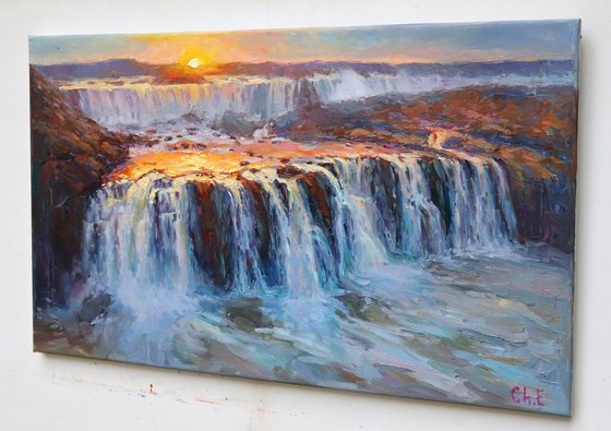 "Evening waterfall "