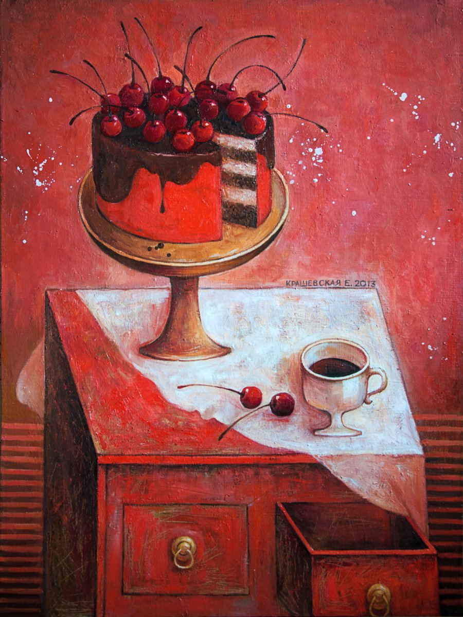 Cherry cake by Lena Krashevka