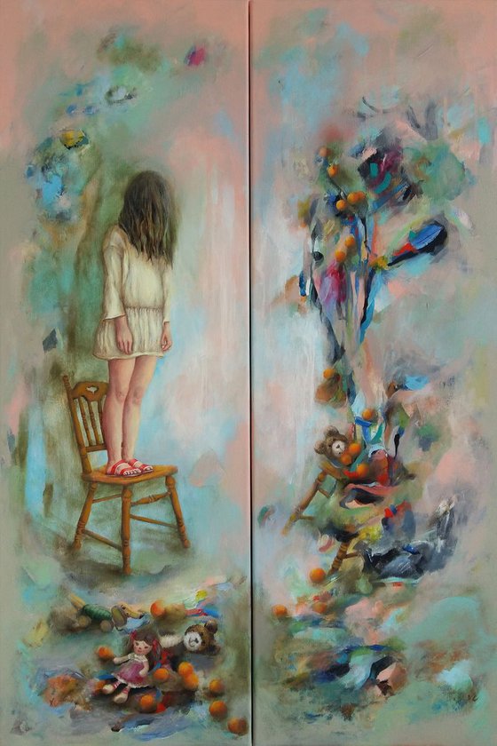 The girl from above (diptych)