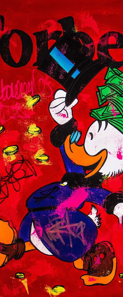 Scrooge McDuck thinking money by Carlos Pun Art